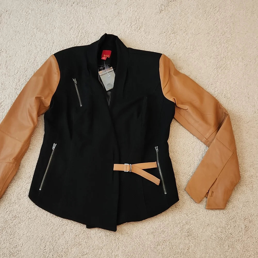 GILI Got It Love It Leather  and fabric jacket 2 - Picture 2 of 11
